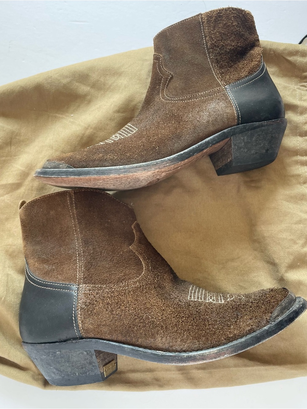 GOLDEN GOOSE brown suede cowboy boots Size 36 / US 6